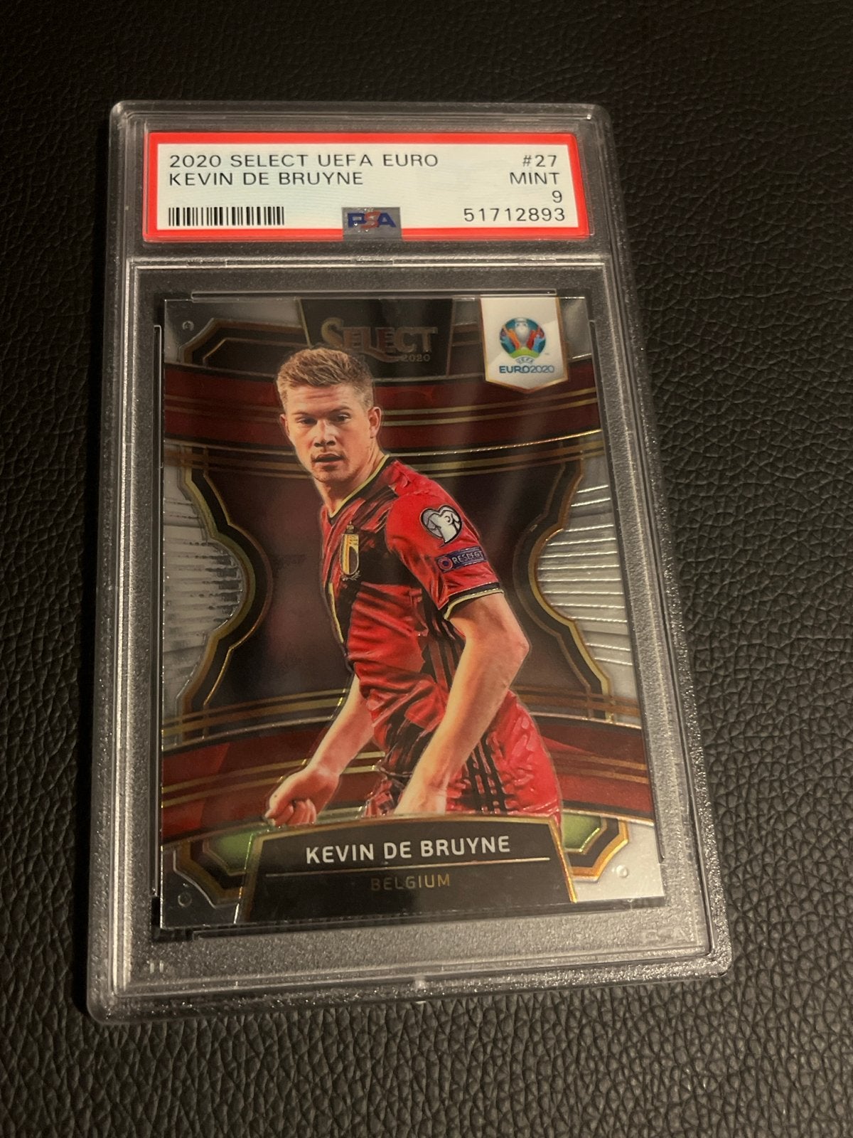 PSA 9 Kevin De Bruyne #27 2020 Select UEFA Euro, Ophalen of Verzenden, Zo goed als nieuw, Buitenlandse clubs, Spelerskaart