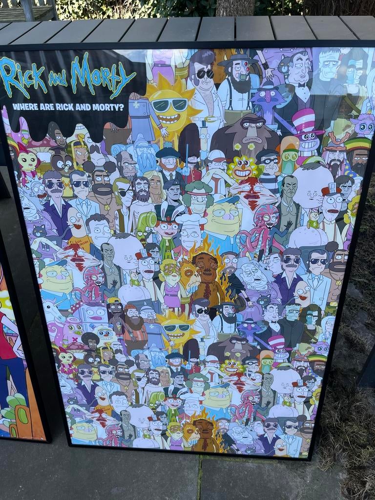 Ingelijste Rick and Morty Posters - Set van 2, Ophalen, Met lijst, A1 t/m A3, Film en Tv