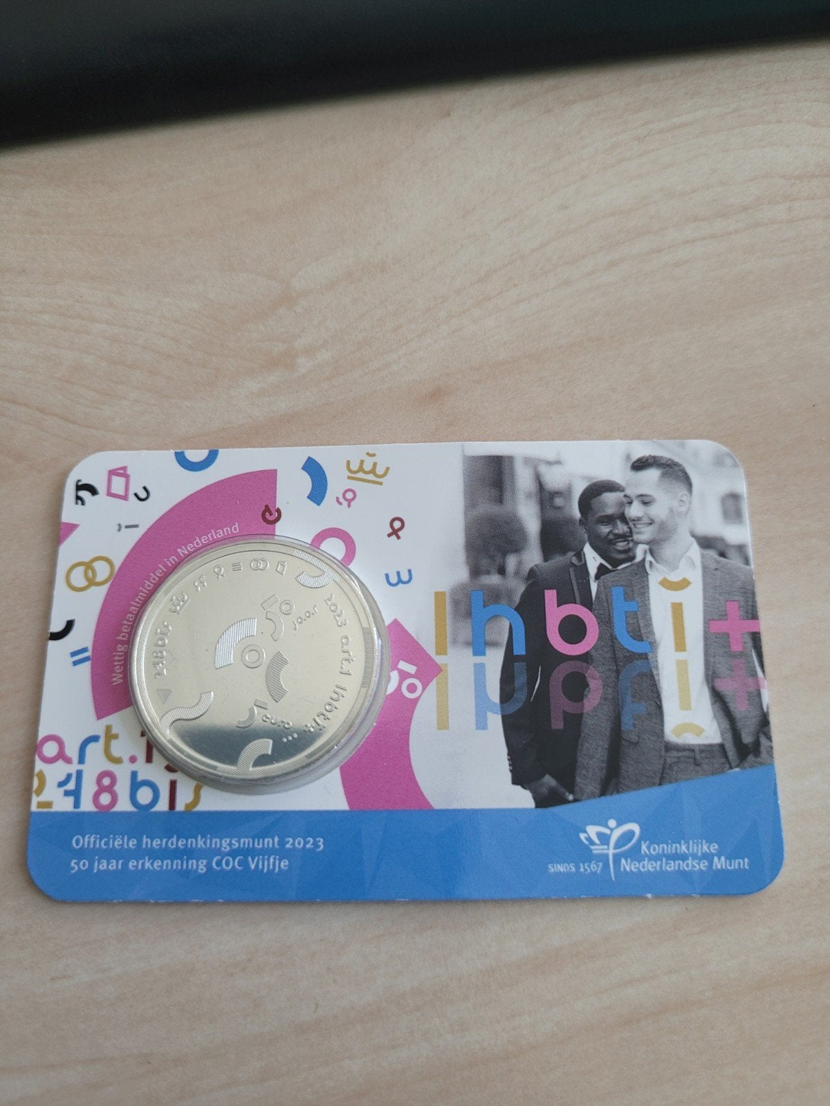 50 jaar erkenning COC vijfje 2023 LHTBI UNC Coincard KNM, Ophalen of Verzenden, Koningin Beatrix, Euro's, Setje
