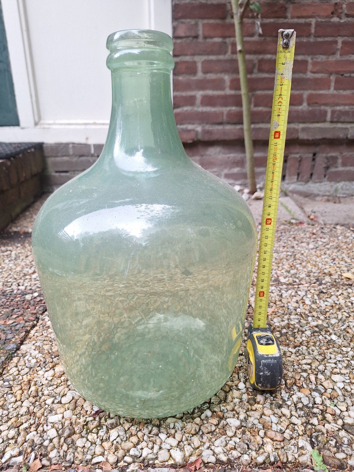 Grote glazen demijohn - Vintage fles voor decoratie, Antiek en Kunst, Ophalen of Verzenden