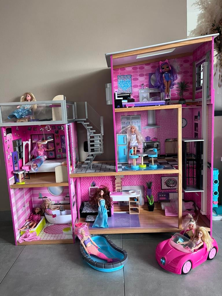 Groot poppenhuis, Kinderen en Baby's, Speelgoed | Poppenhuizen, Gebruikt, Poppenhuis, Ophalen