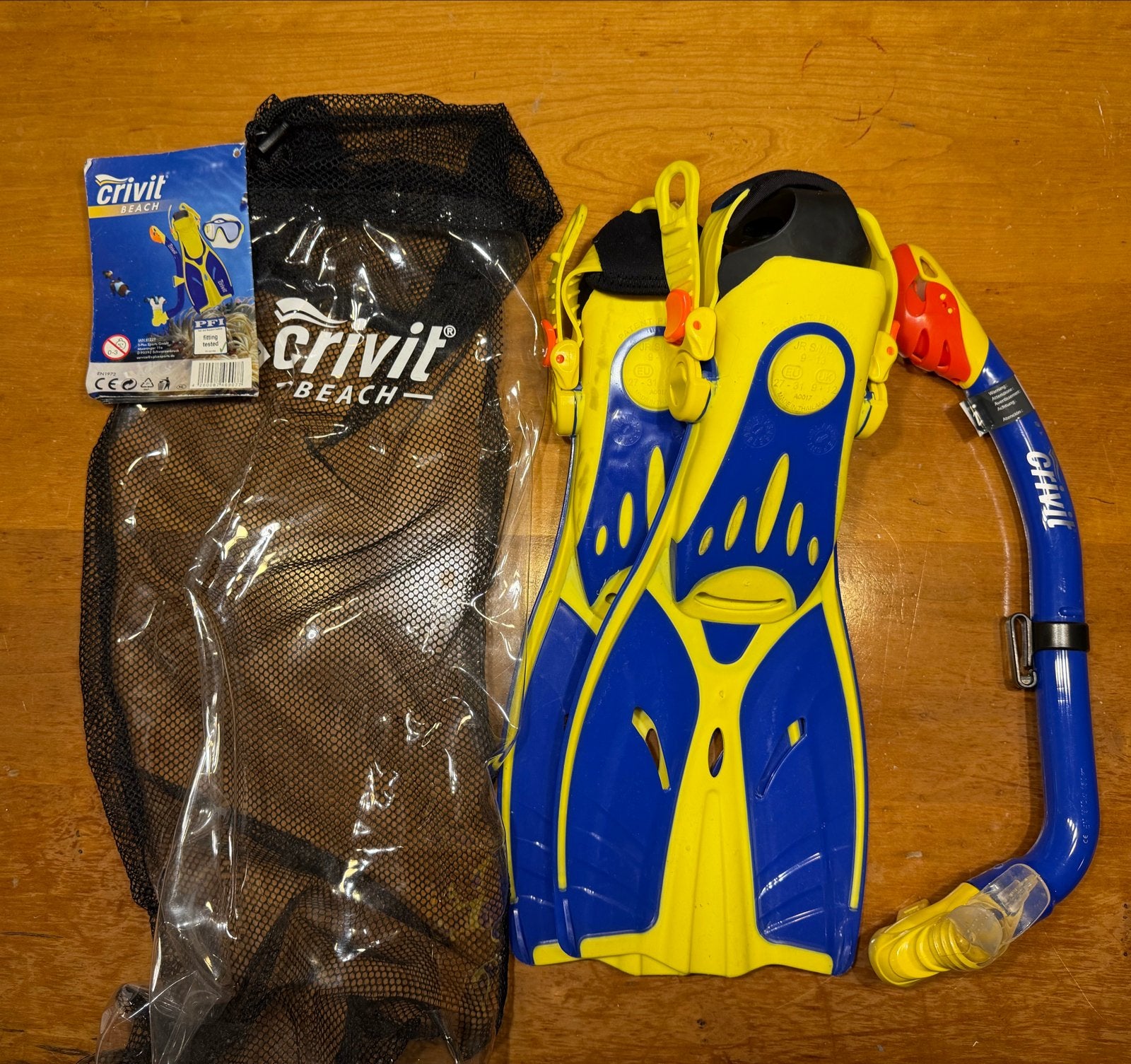 Crivit Beach snorkelset maat 27-31, Ophalen of Verzenden, Nieuw, Zwem- of Duikvliezen
