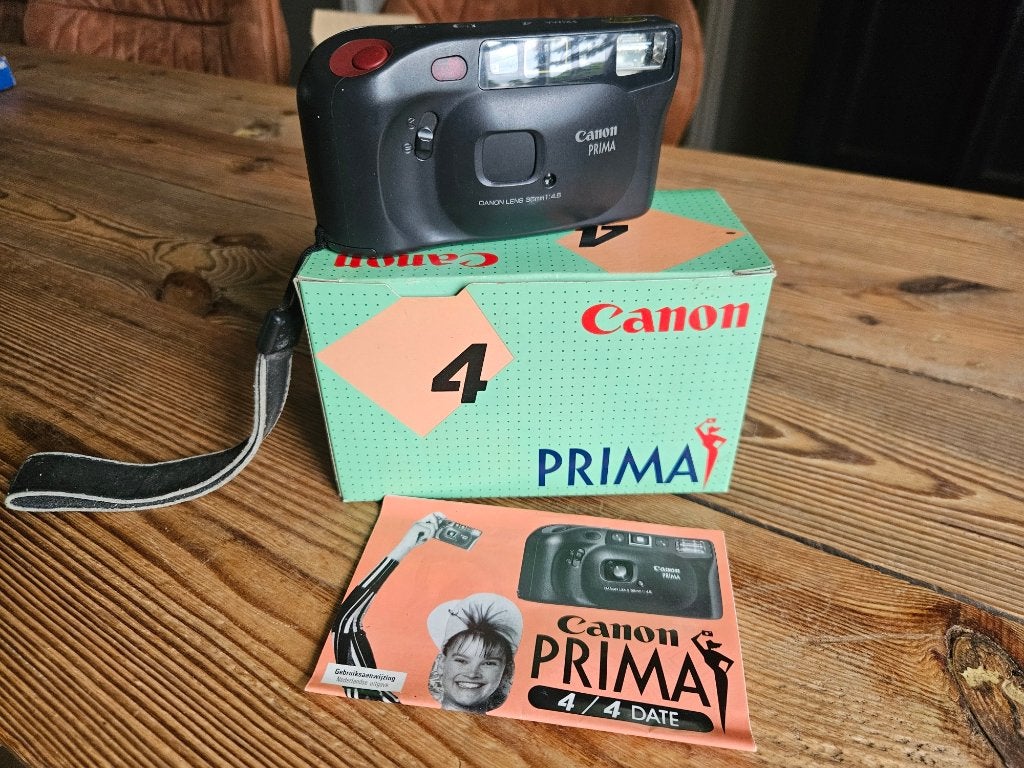 oud fototoestel Canon Prima, Audio, Tv en Foto, Fotocamera's Analoog, Ophalen of Verzenden, Gebruikt, Compact, Canon