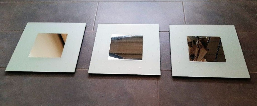 Spiegel set van 3. Maat 40x40 cm., Ophalen, Minder dan 50 cm, Vierkant, Zo goed als nieuw