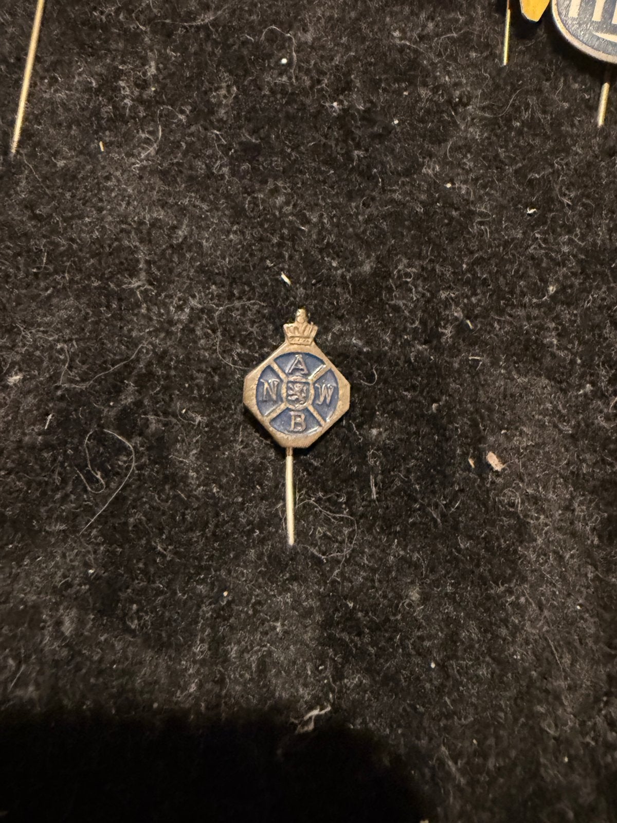 Vintage Speldje: ANWB met Kroon, Verzenden, Gebruikt, Overige onderwerpen, Speldje of Pin