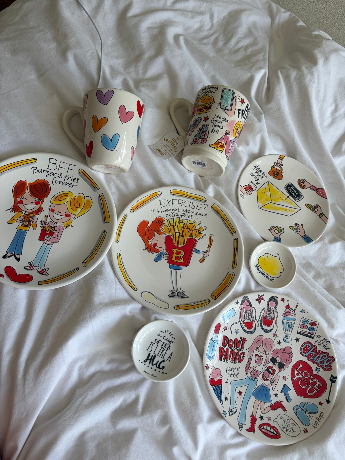 Blond Amsterdam servies set + 4 Riviera Maison theezakjes sc, Ophalen, Zo goed als nieuw, Aardewerk, Blond Amsterdam