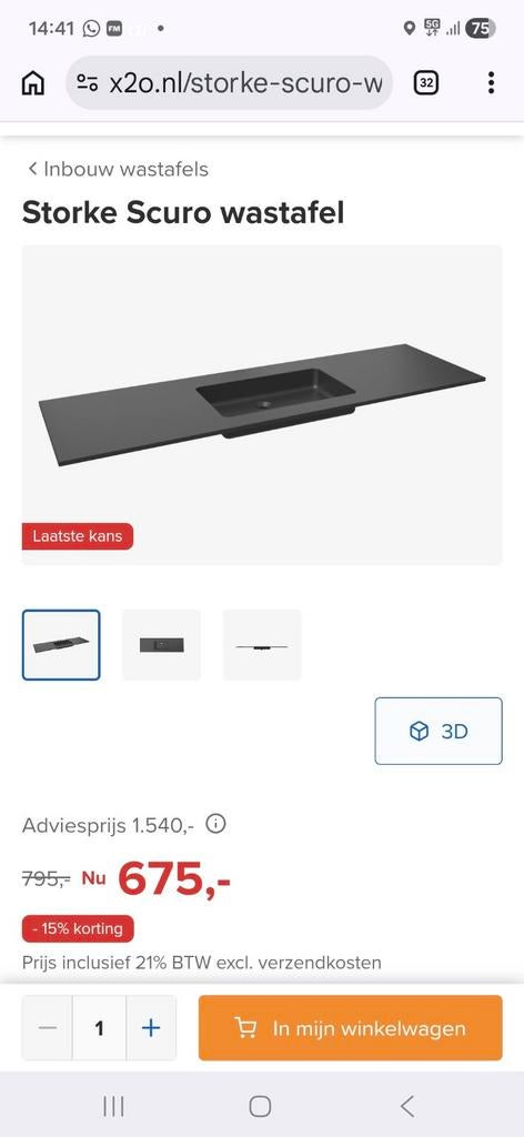 Storke Scuro wastafel

Nieuw 165 x 52 cm 70%korting, Ophalen, Nieuw, 50 tot 100 cm, Minder dan 100 cm