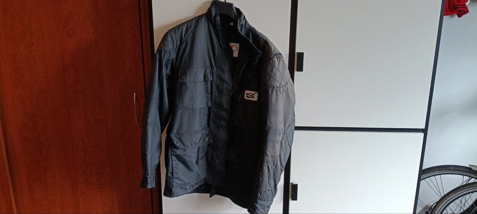MQP Heren Motorjas - Zwart/Grijs, Maat S, Motoren, Kleding | Motorkleding, Ophalen, Jas | textiel, Tweedehands, Dames