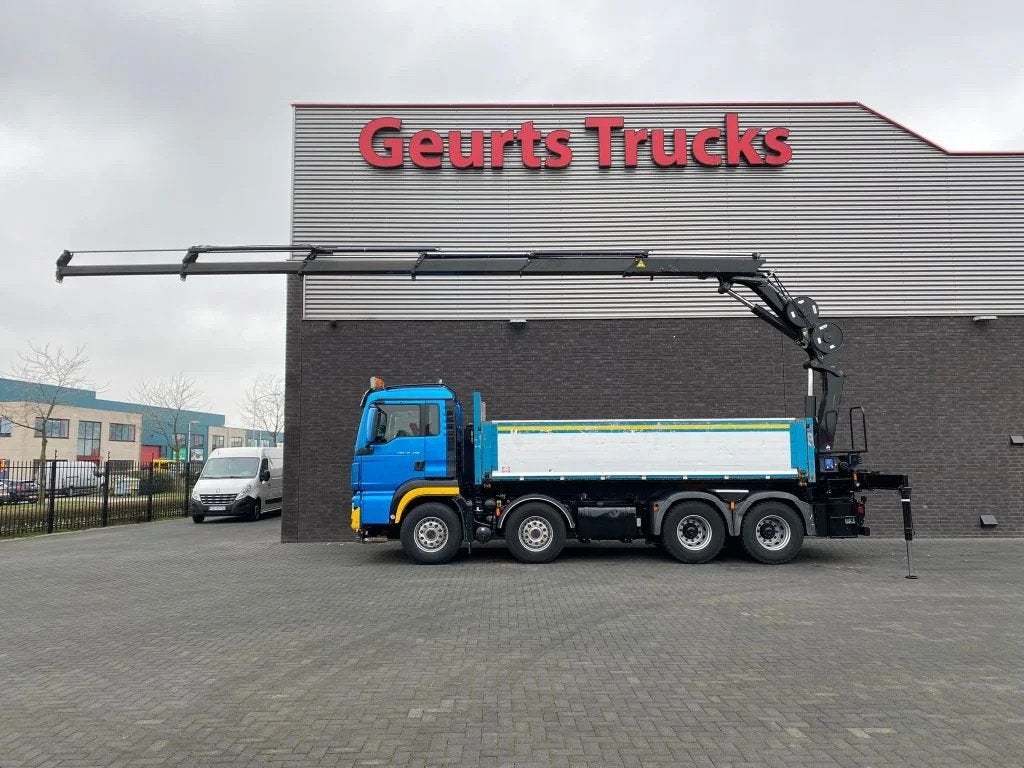 MAN TGS 35.480 8X4 KIPPER/TIPPER + HMF 2620-K5 KRAAN/KRAN/CR, Auto's, Automaat, Achterwielaandrijving, Euro 6, Blauw