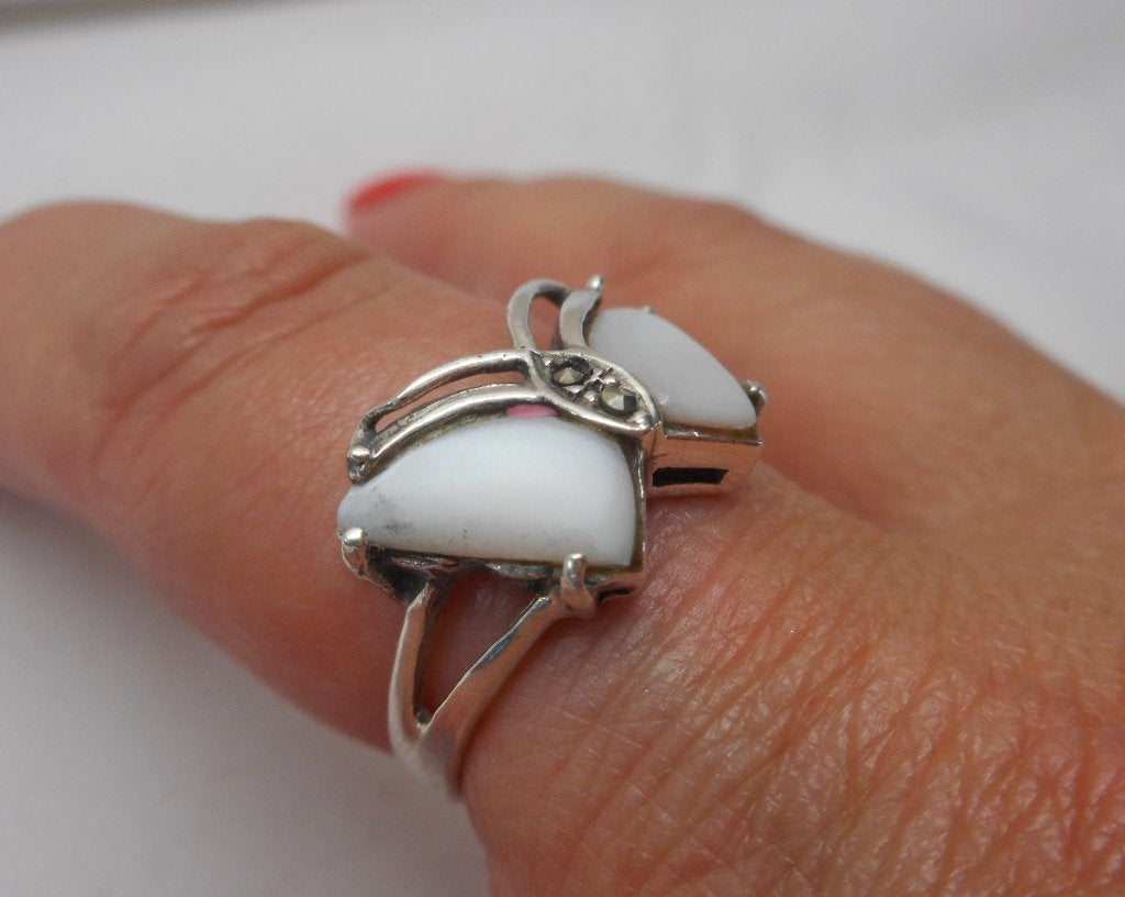 Zilveren ring vlinder maat 17 nr.1680, Verzenden, Zo goed als nieuw, 17 tot 18, Dame