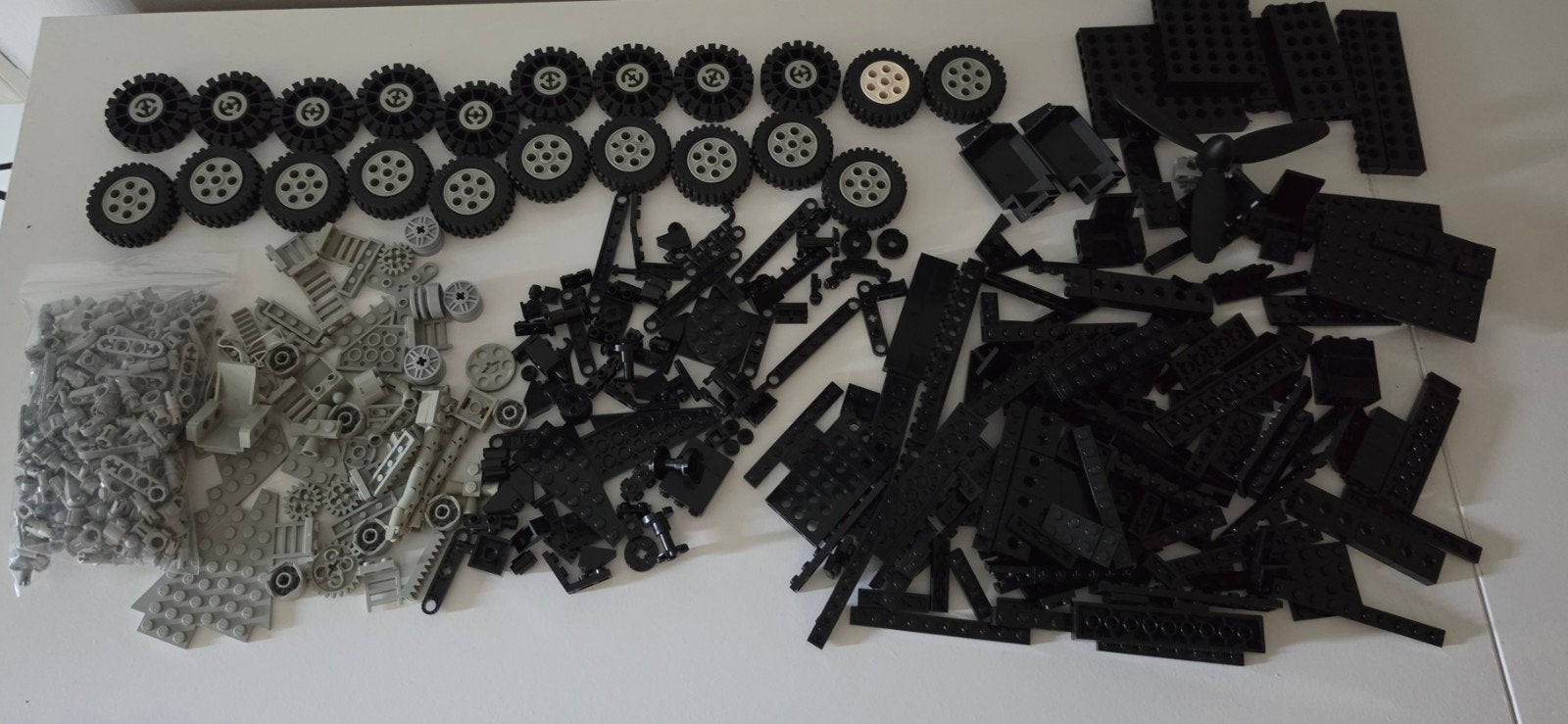 Partij vintage LEGO Technic en basisstenen, 813 gram, Ophalen of Verzenden, Gebruikt