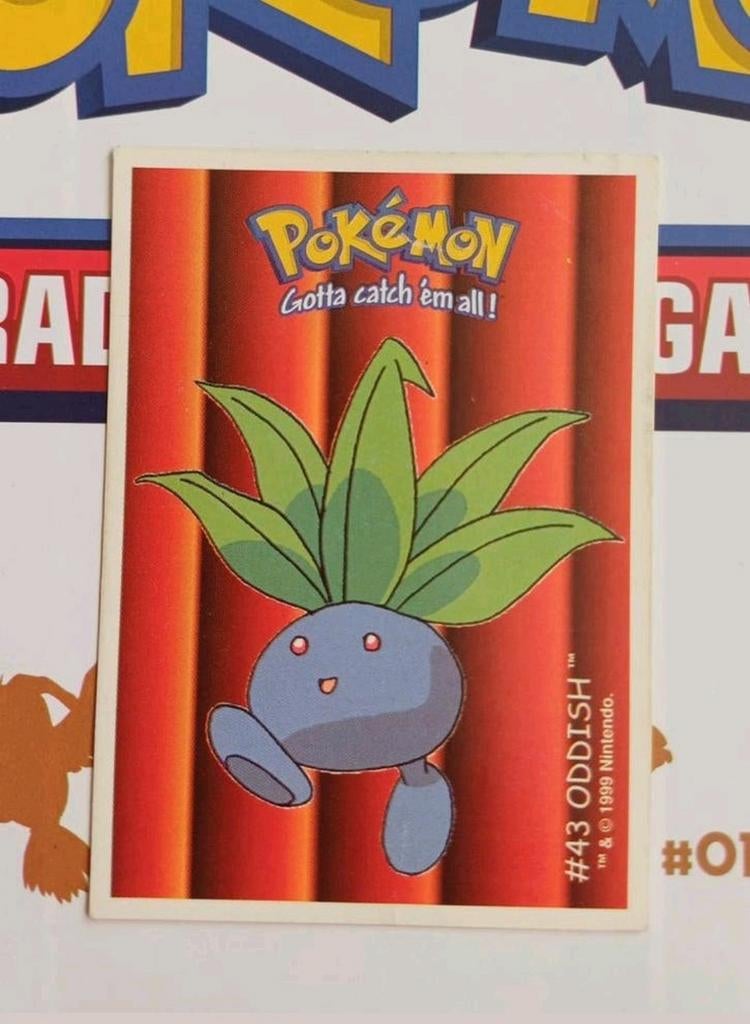 Pokémon Sticker #43 Oddish - Gotta Catch 'Em All!, Ophalen of Verzenden, Gebruikt, Losse kaart