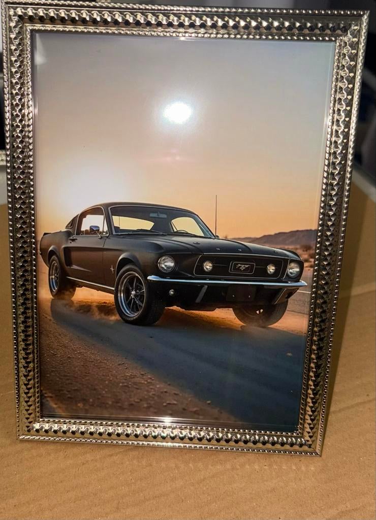 Nieuwe fotolijst 13x18 cm met klassieke auto print, Ophalen of Verzenden, Nieuw, Metaal of Aluminium, Minder dan 50 cm