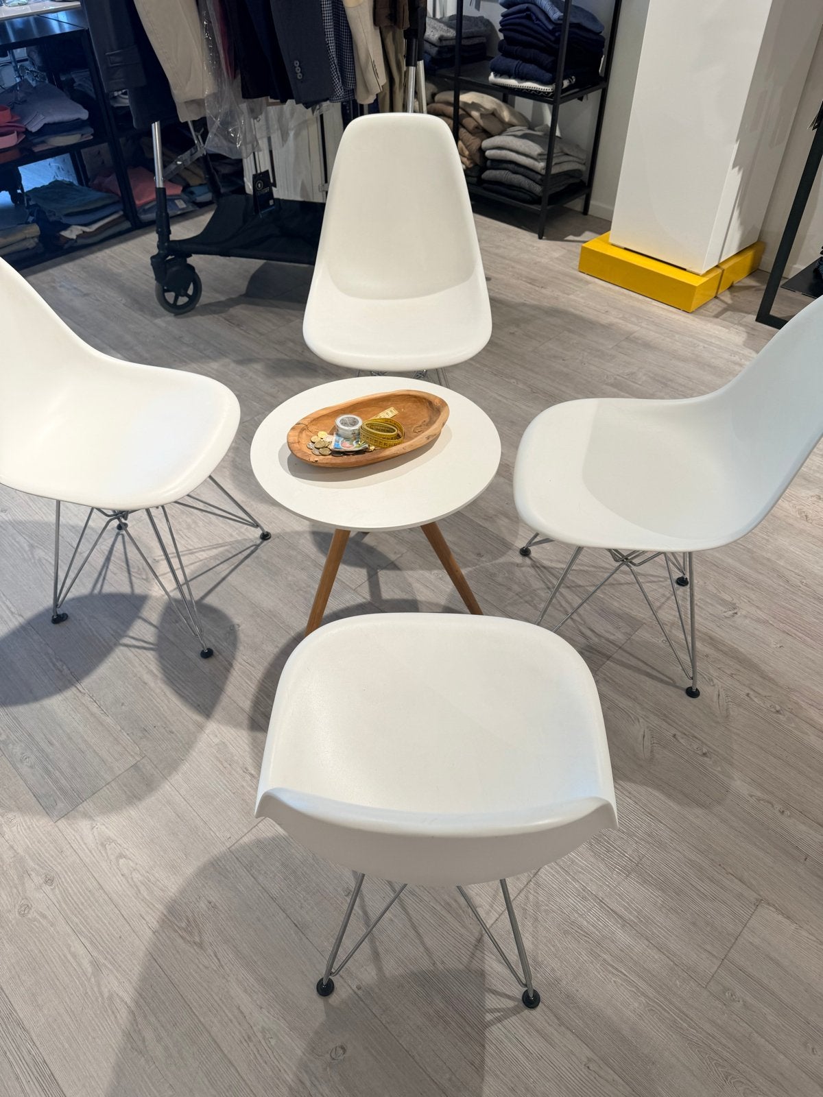 Set van 4 witte Eames DSW stoelen, Ophalen, Kunststof, Gebruikt, Wit