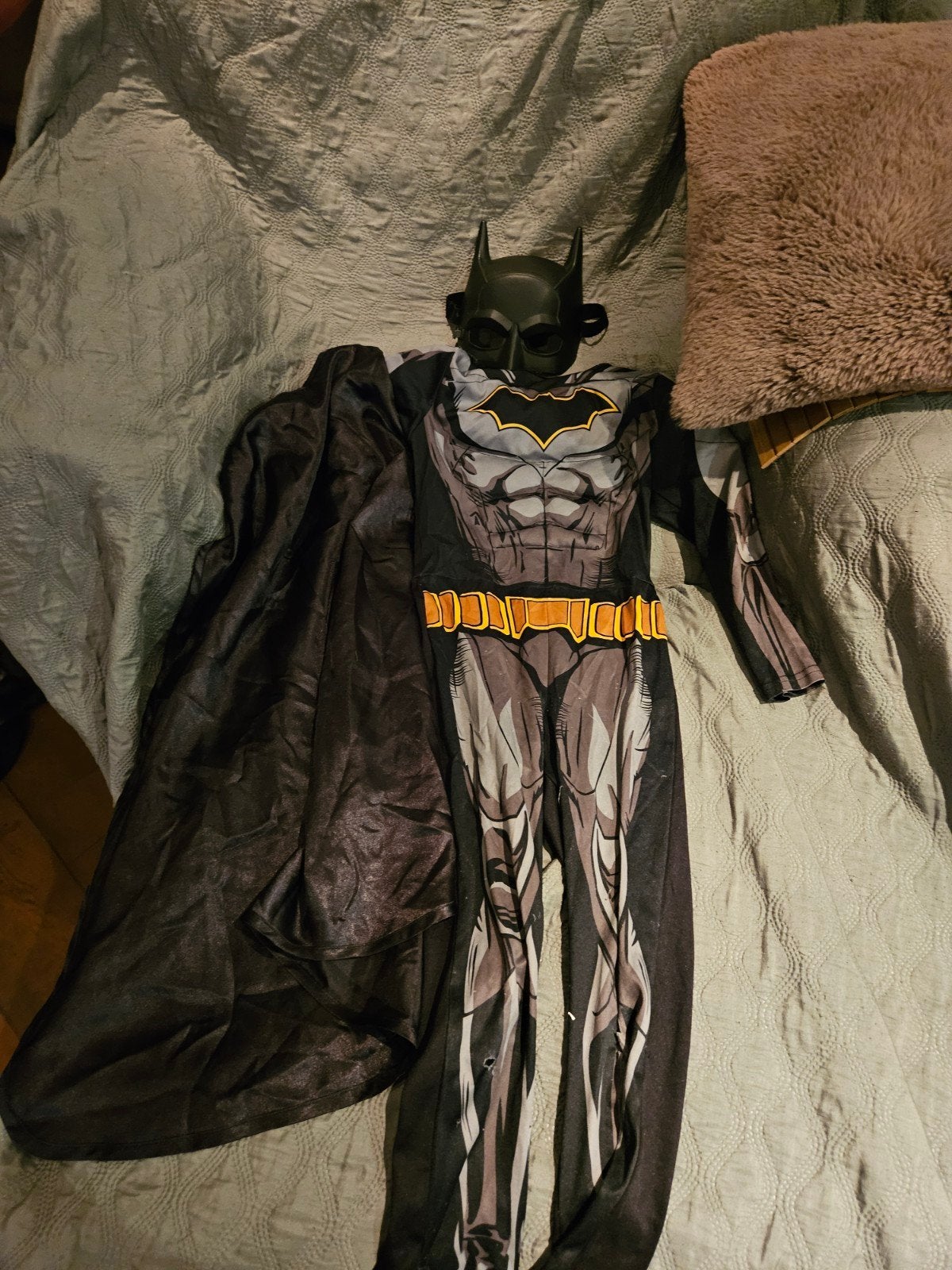 Batman verkleedpak met cape en los masker - Maat 110/116, Ophalen