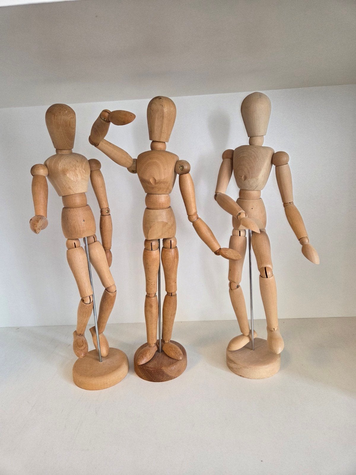 Set van 3 houten anatomie tekenpoppen, 33 cm hoog, Ophalen of Verzenden, Zo goed als nieuw, Overige typen