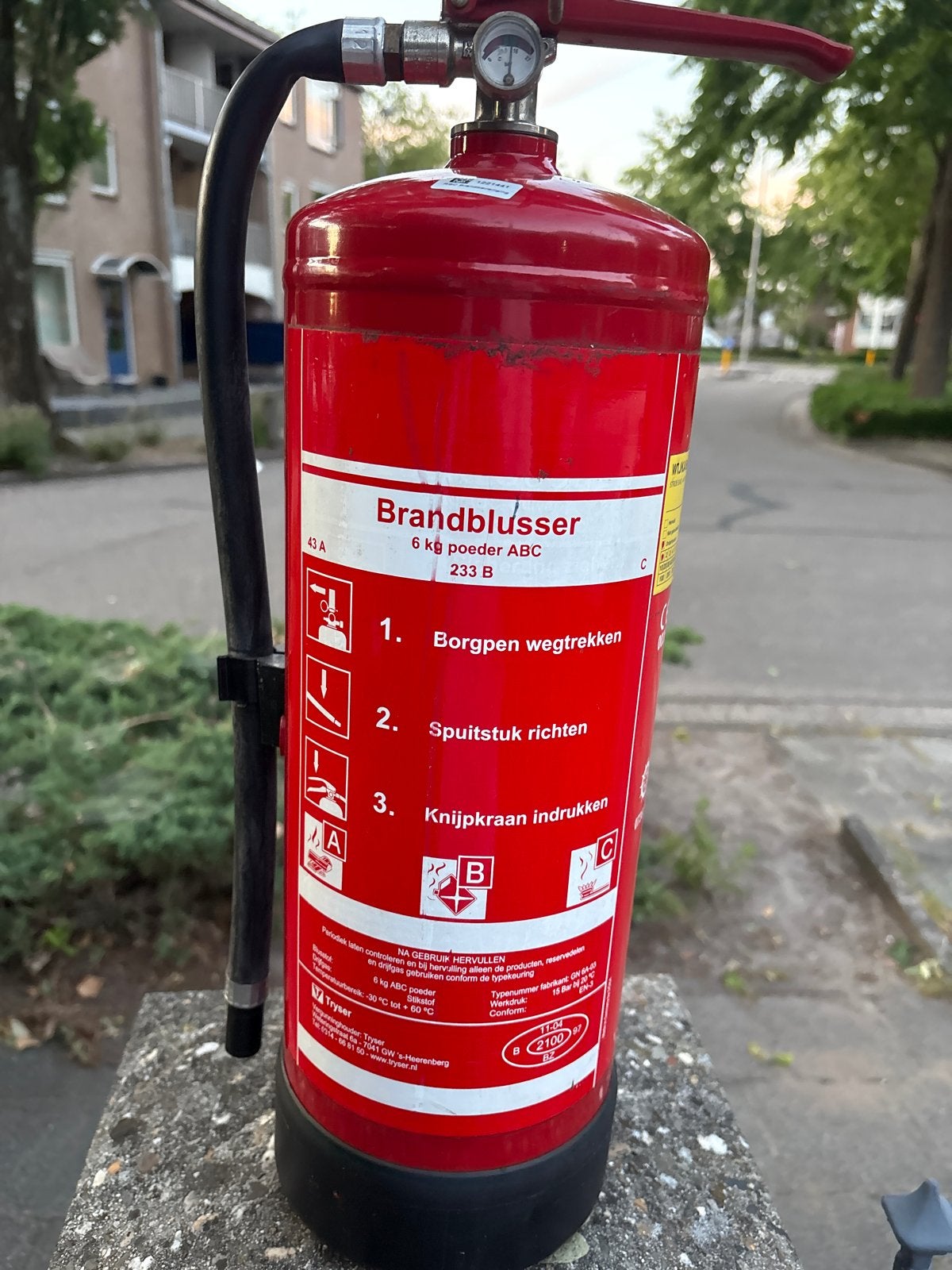 Brandblusser 6 kg poeder ABC, Ophalen, Zo goed als nieuw, Brandblusser