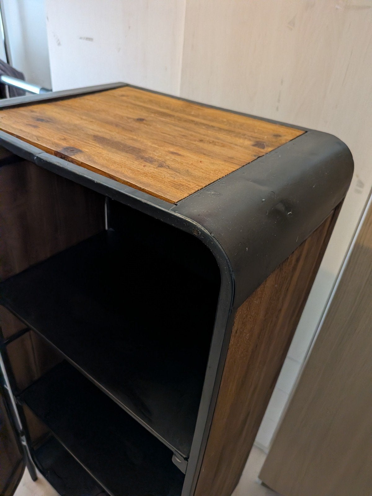 Set van 2 industriële kasten met houten deuren, Ophalen of Verzenden, Gebruikt