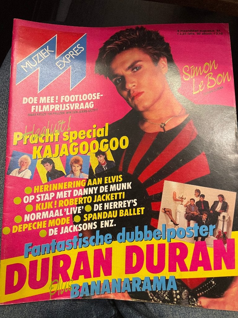 Muziek Expres augustus 1984 met Duran Duran poster, Verzamelen, Ophalen of Verzenden, 1980 tot heden, Tijdschrift