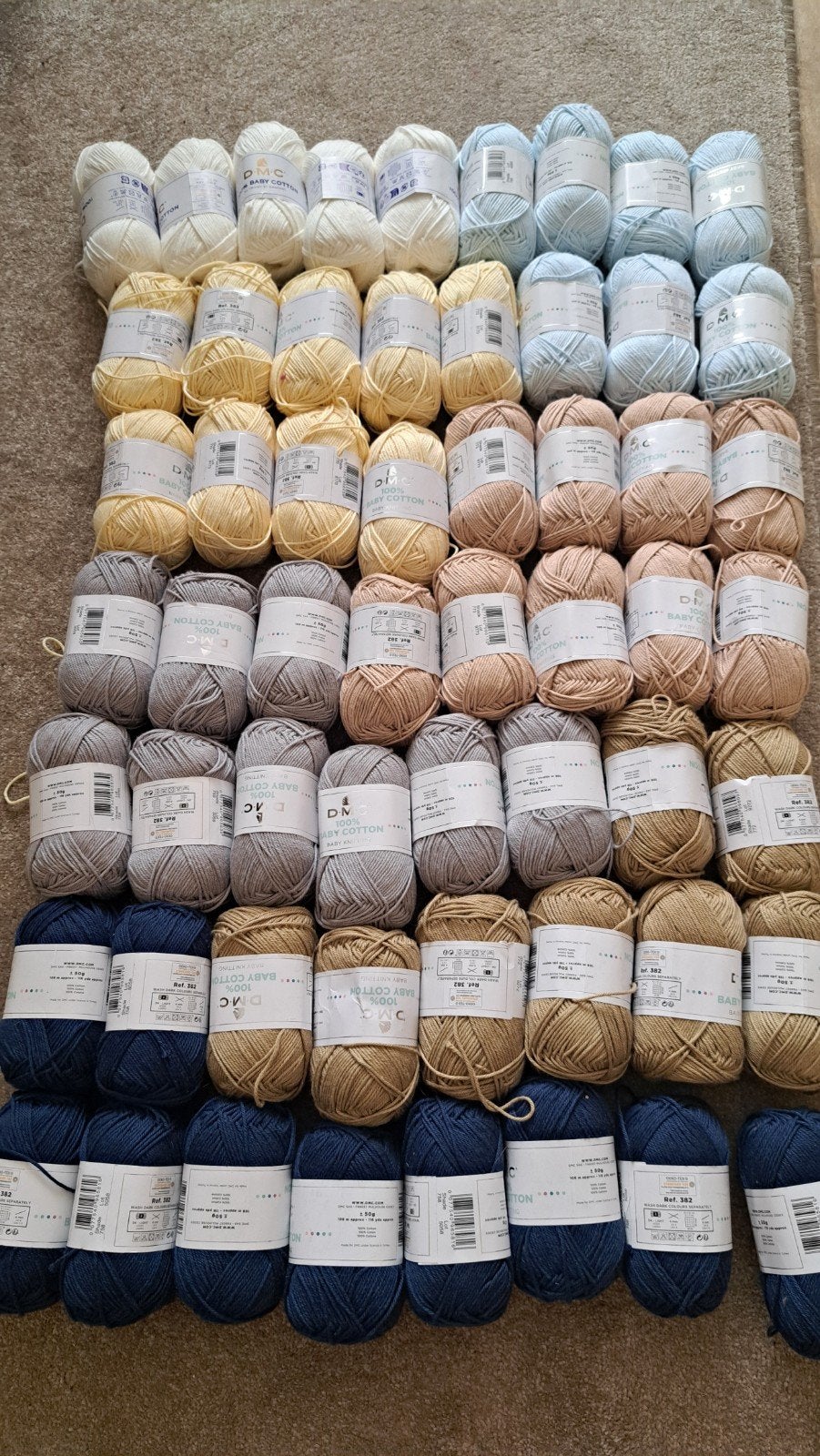 DMC Cotton garen - 57 bollen in natuur/pastelkleuren, Ophalen of Verzenden, Nieuw, Breien of Haken, Wol of Garen