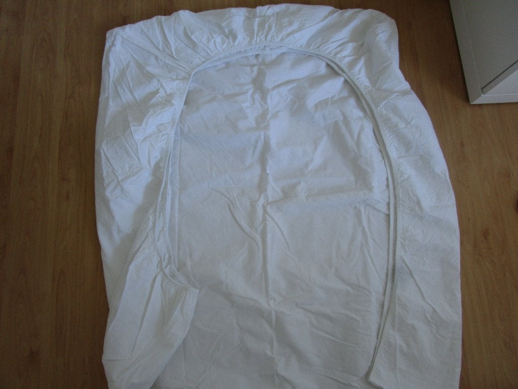 Dreamhouse bedding - 1 persoons wit katoenen hoeslaken, Eenpersoons, Ophalen of Verzenden, Zo goed als nieuw, Wit