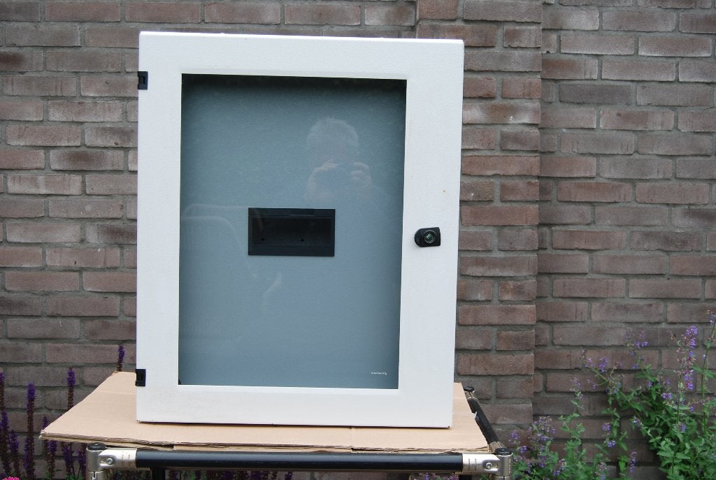 IJzeren Stroomkast Verdeelkast doorkijk deur en binnen deur, Ophalen of Verzenden, Gebruikt, Overige merken, Groepenkast