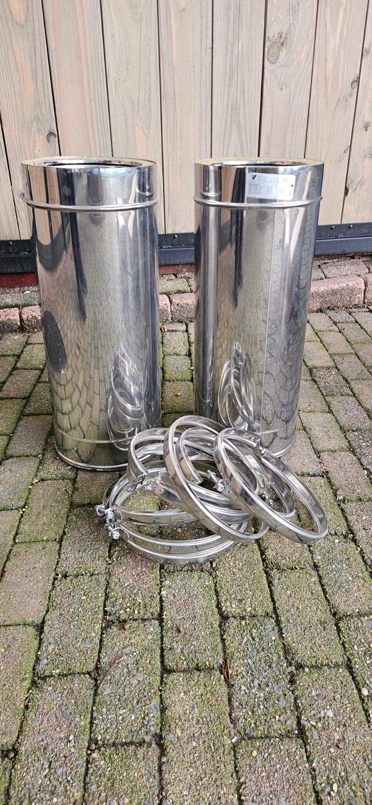 rookkanaal dubbelwandig, kachelpijp, Ophalen, Zo goed als nieuw, Rvs, Minder dan 2 meter