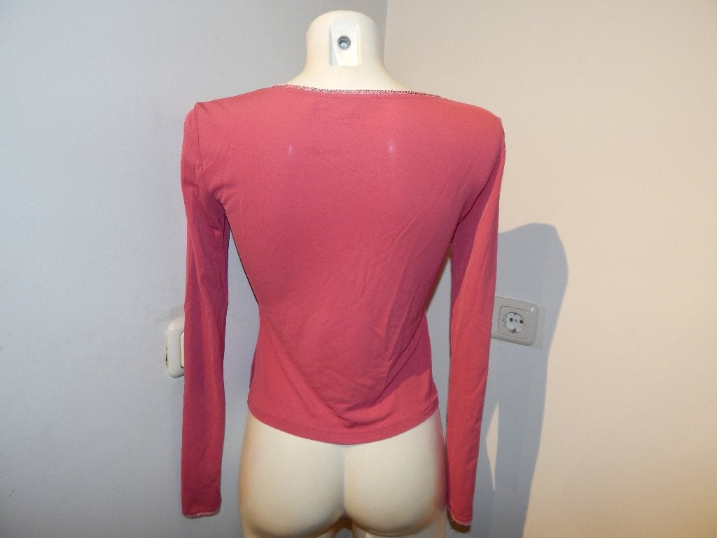 Etro roze kwaliteits shirt sier randje hals mouwen mt S, Kleding | Dames, Etro, Verzenden, Lange mouw, Roze