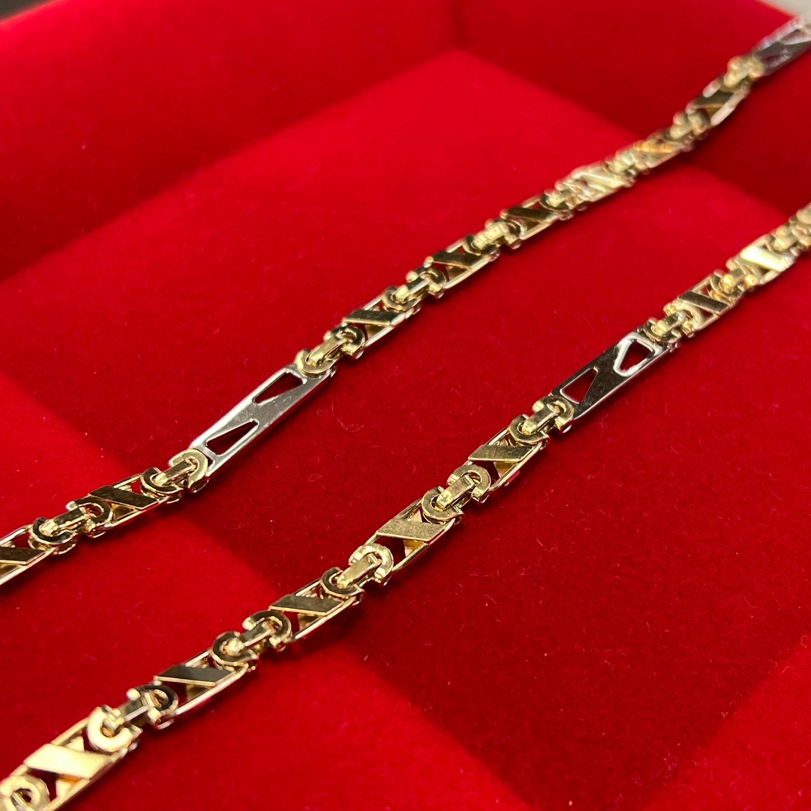 14k gouden ketting valentino schakel massief italy, Ophalen of Verzenden, Nieuw, Goud