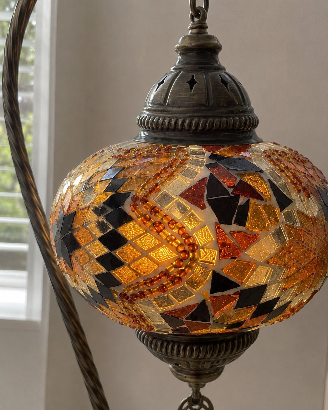 Sfeervolle mozaïek tafellamp Oosterse/Turkse stijl, Ophalen of Verzenden, E27 (groot), Led-lamp