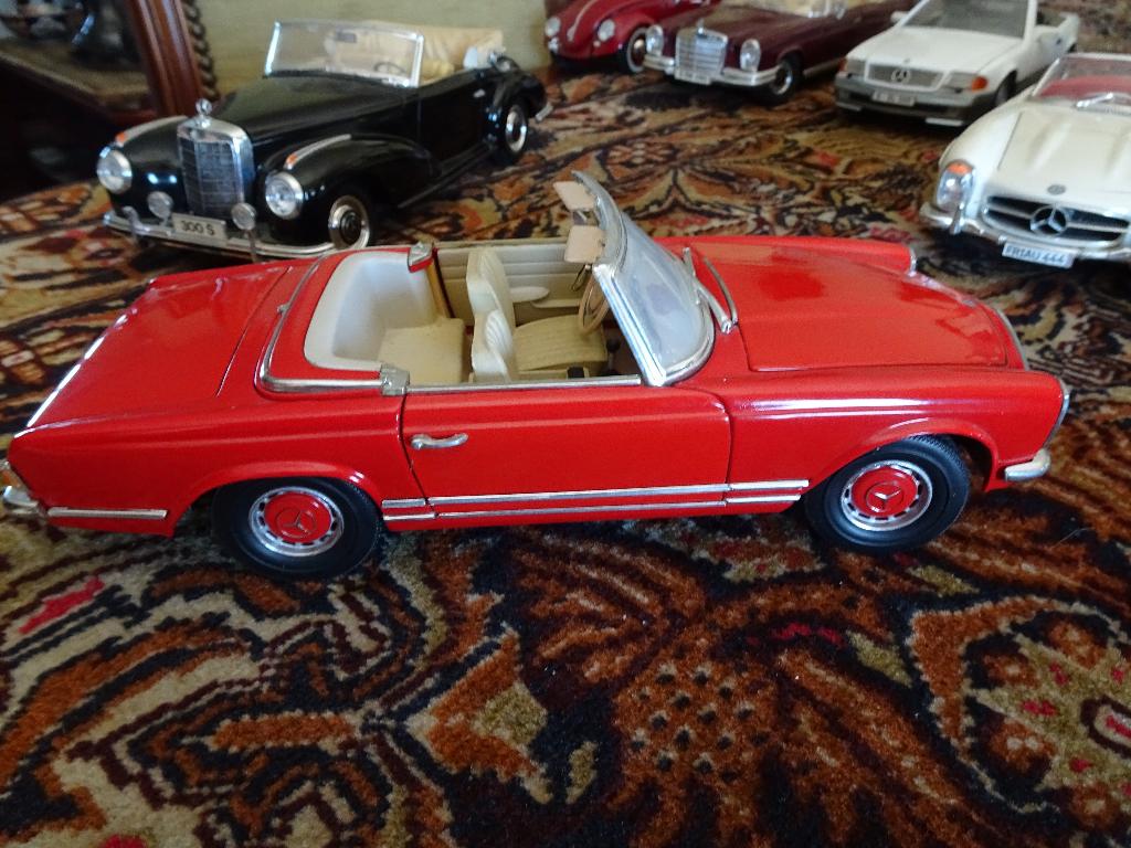 MERCEDES BENZ 280 SL ROOD ANSON  1;18 ZONDER DOOS, Ophalen of Verzenden, Zo goed als nieuw, Auto, Anson
