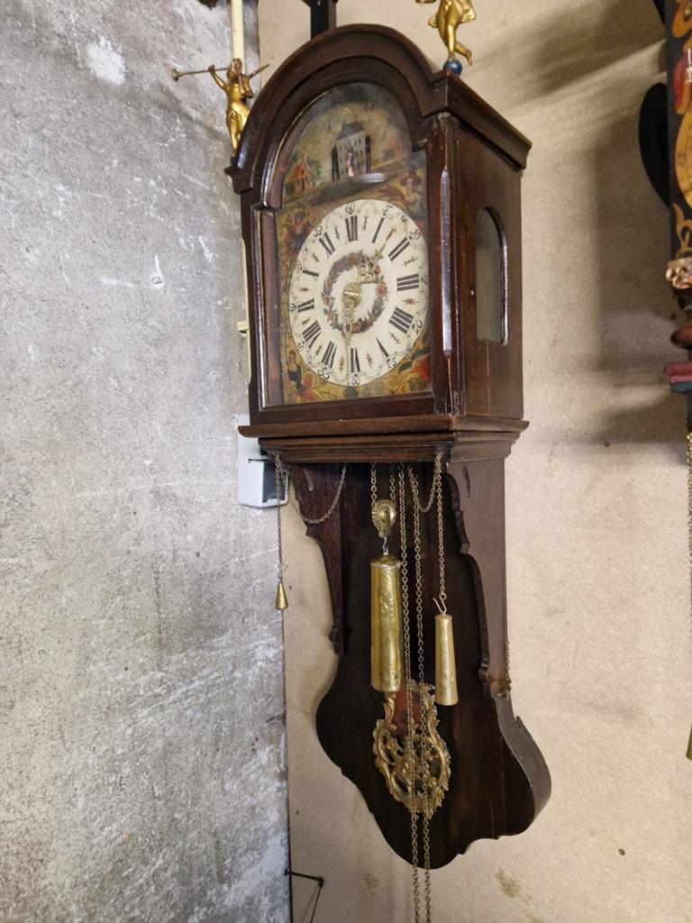 Antieke staartklok met ruiter mechaniek, Ophalen of Verzenden