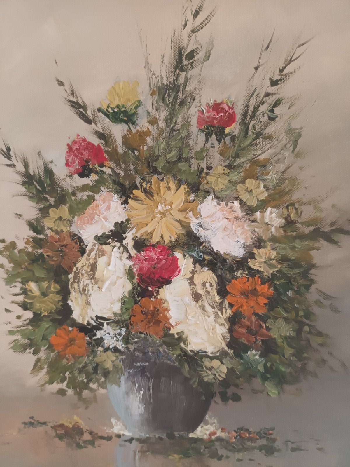 Stilleven olieverfschilderij bloemen - Willem Kroon, Antiek en Kunst, Kunst | Schilderijen | Klassiek, Ophalen