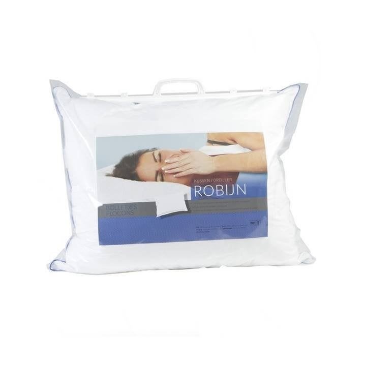 Cley Robijn Blauw bolletjes hoofdkussen 60x70 nieuw, Eenpersoons, Verzenden, Wit, Ritssluiting