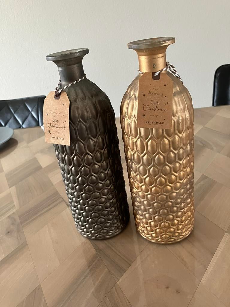 2 siervazen riverdale, Overige kleuren, Ophalen of Verzenden, Minder dan 50 cm, Glas