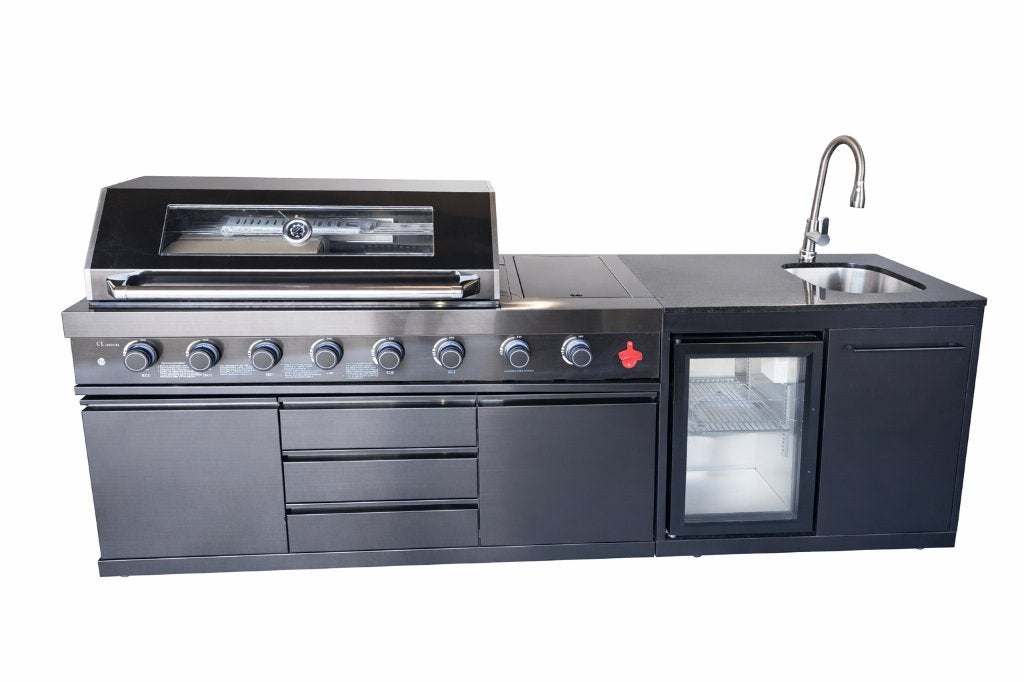 Outdoor Kitchen + Spoelbak + Koelkastmodule 8 burner, Ophalen, Vrijstaand, Geen merk, Nieuw