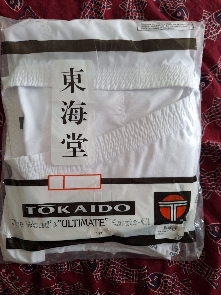 Tokaido Kumite Master Raw Karatepak - WKF Goedgekeurd, Vechtsportpak, Maat L, Ophalen of Verzenden, Zo goed als nieuw