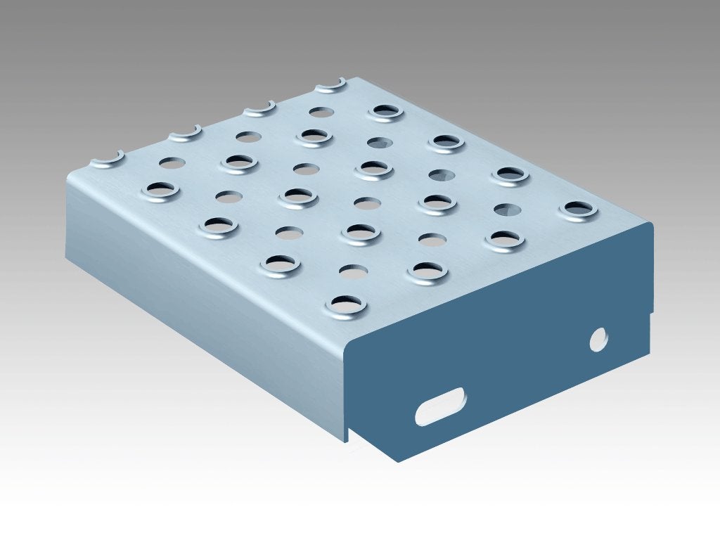 Metalen geperforeerde traptrede - 600 x 200 mm, Ophalen, Nieuw