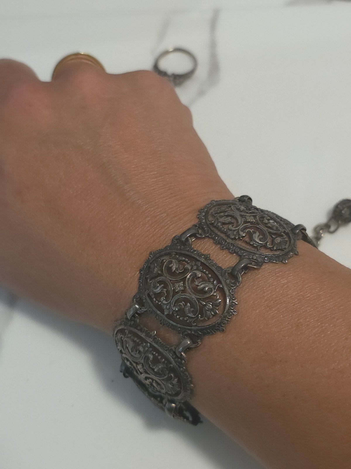 Oud zilveren armband, Ophalen of Verzenden, Zilver, Armband