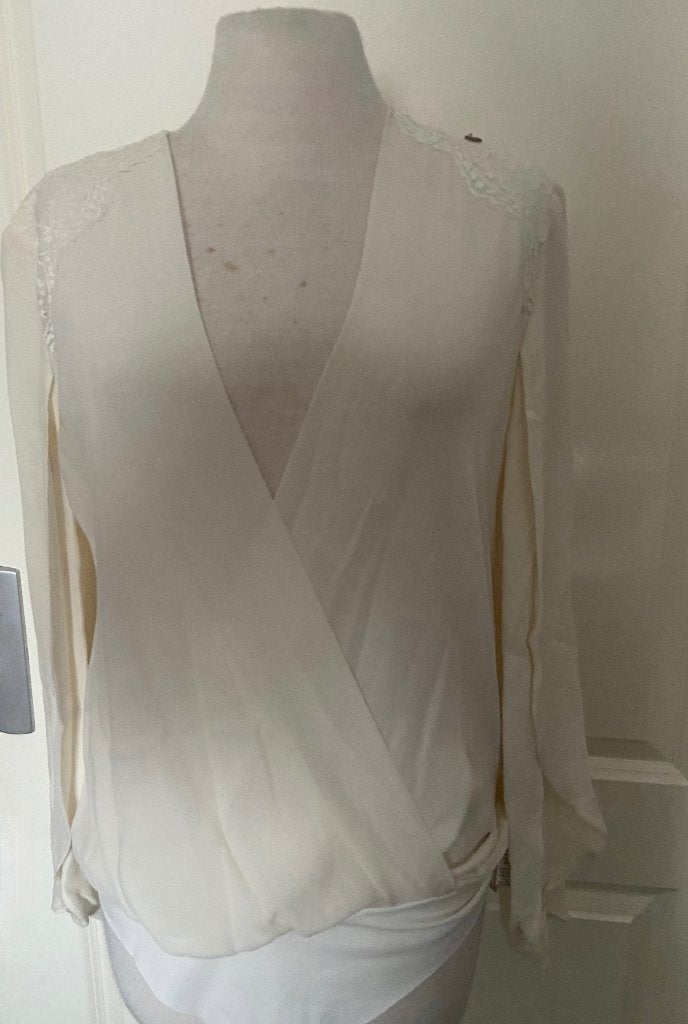 Elisabetta franchi Body blouse, Maat 38/40 (M), Beige, Zo goed als nieuw, Elisabetta Franchi