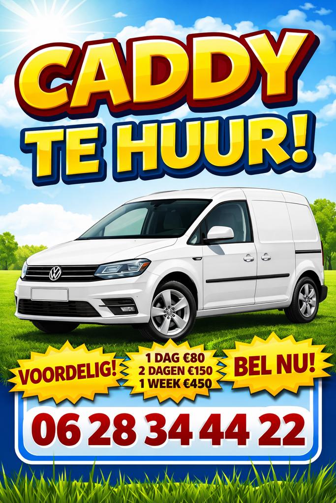 Bestelbus huren Caddy te huur geen BORG !!, Diensten en Vakmensen, Verhuur | Auto en Motor, Met chauffeur, Verhuiswagen of Bestelauto