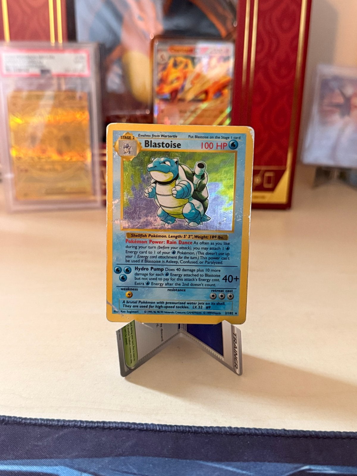 Blastoise Shadowless Holo 2/102 Base Set Pokemon Kaart, Hobby en Vrije tijd, Ophalen of Verzenden, Gebruikt, Losse kaart