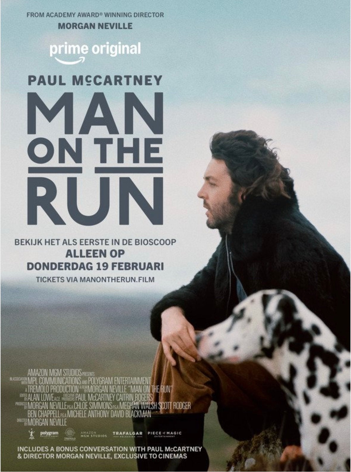Paul McCartney filmposter Man on the Run ( GEZOCHT ! ), Verzamelen, Ophalen of Verzenden, Zo goed als nieuw, A1 t/m A3, Film en Tv