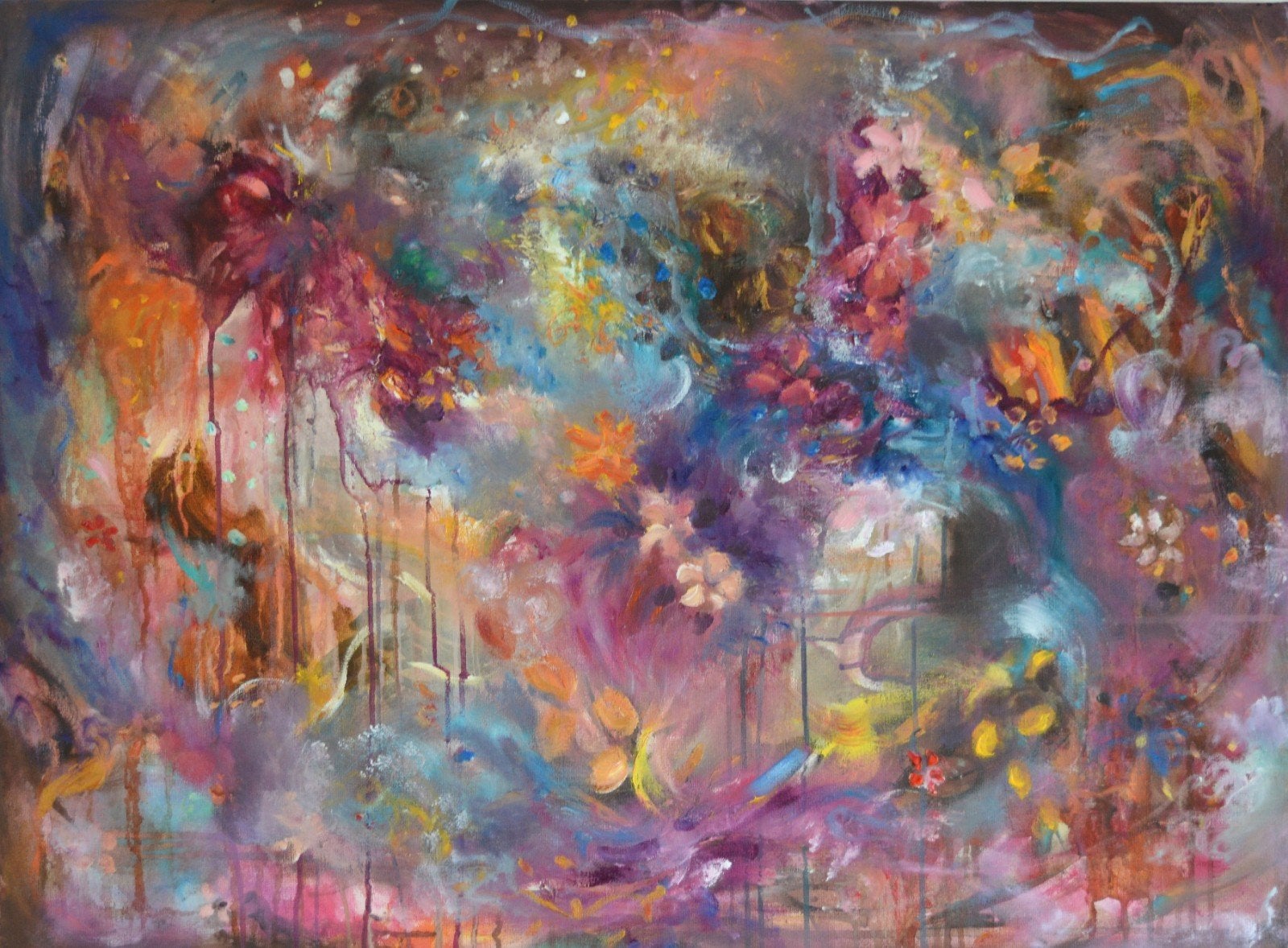 Abstract olieverf schilderij, Antiek en Kunst, Kunst | Schilderijen | Abstract, Ophalen of Verzenden