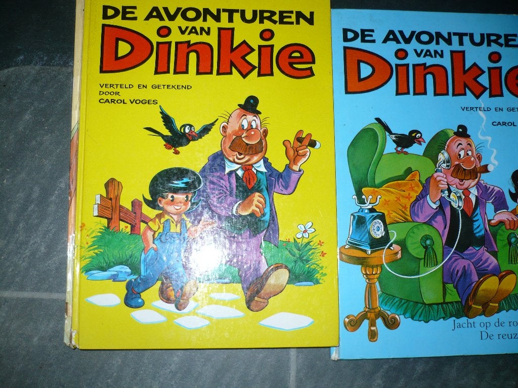 de hele serie van de avonturen van dinkie, Boeken, Stripboeken, Gelezen, Complete serie of reeks, Ophalen of Verzenden, Carol Voges