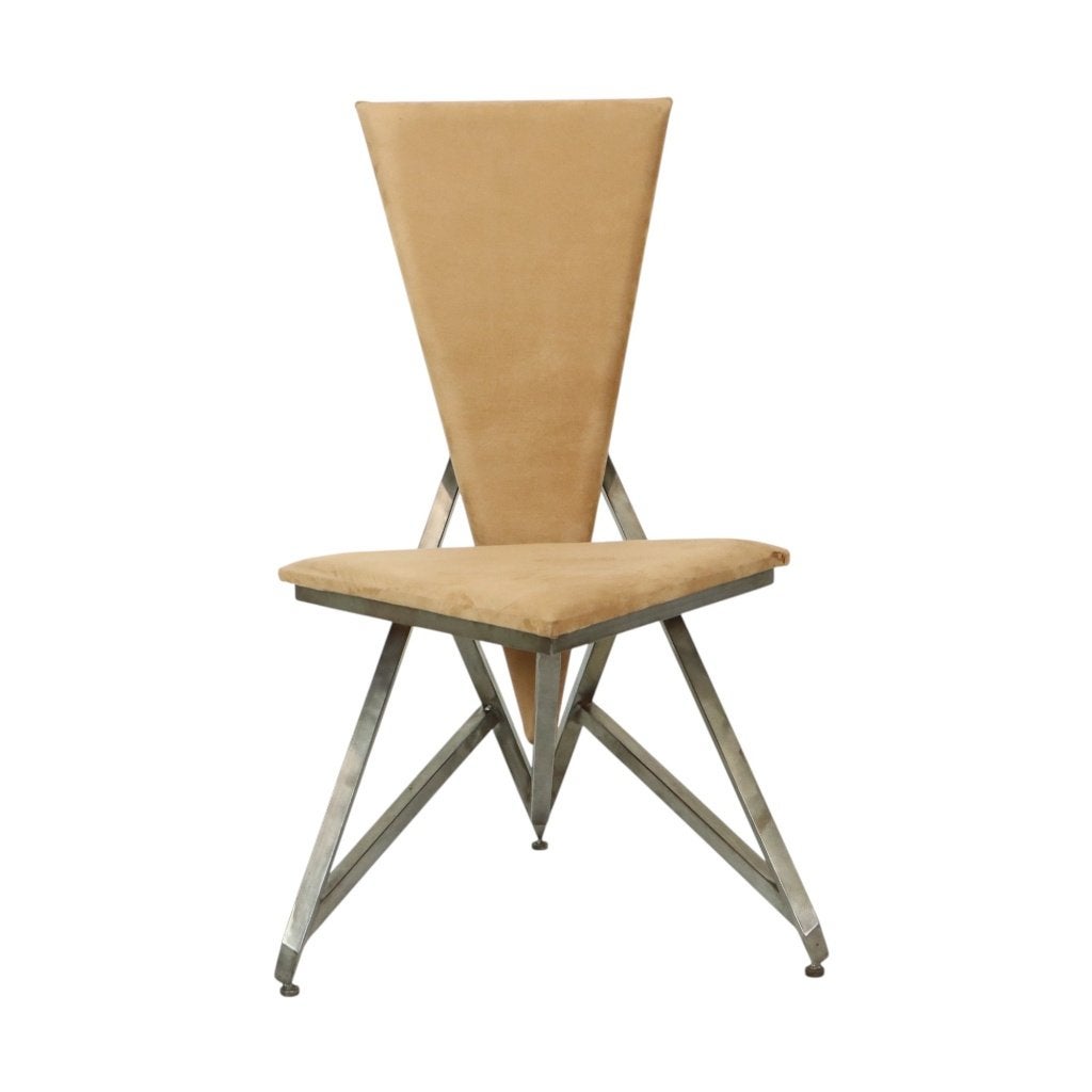 Unieke Design Stoel Kunstobject Handgemaakt Metaal Fluweel, Ophalen, Gebruikt, Overige kleuren, Hout