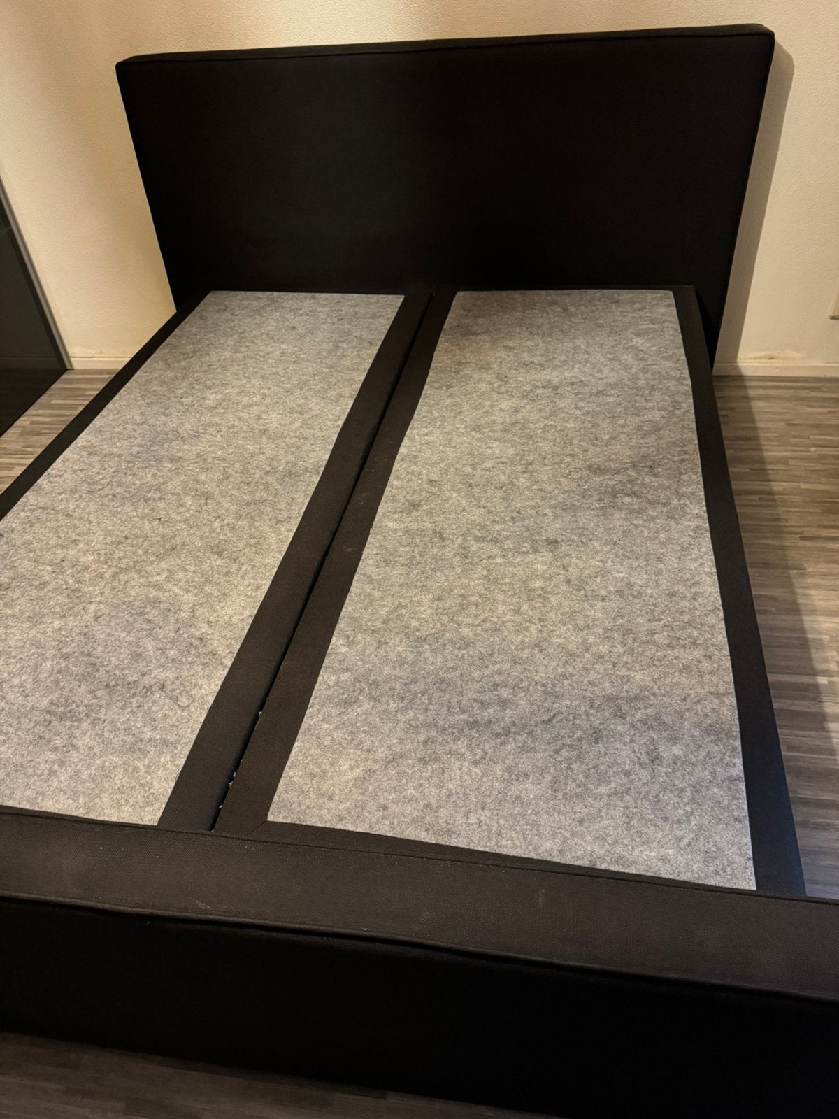160x200cm boxsprigs bed zonder matras, Ophalen, Zwart, Tweepersoons, Zo goed als nieuw