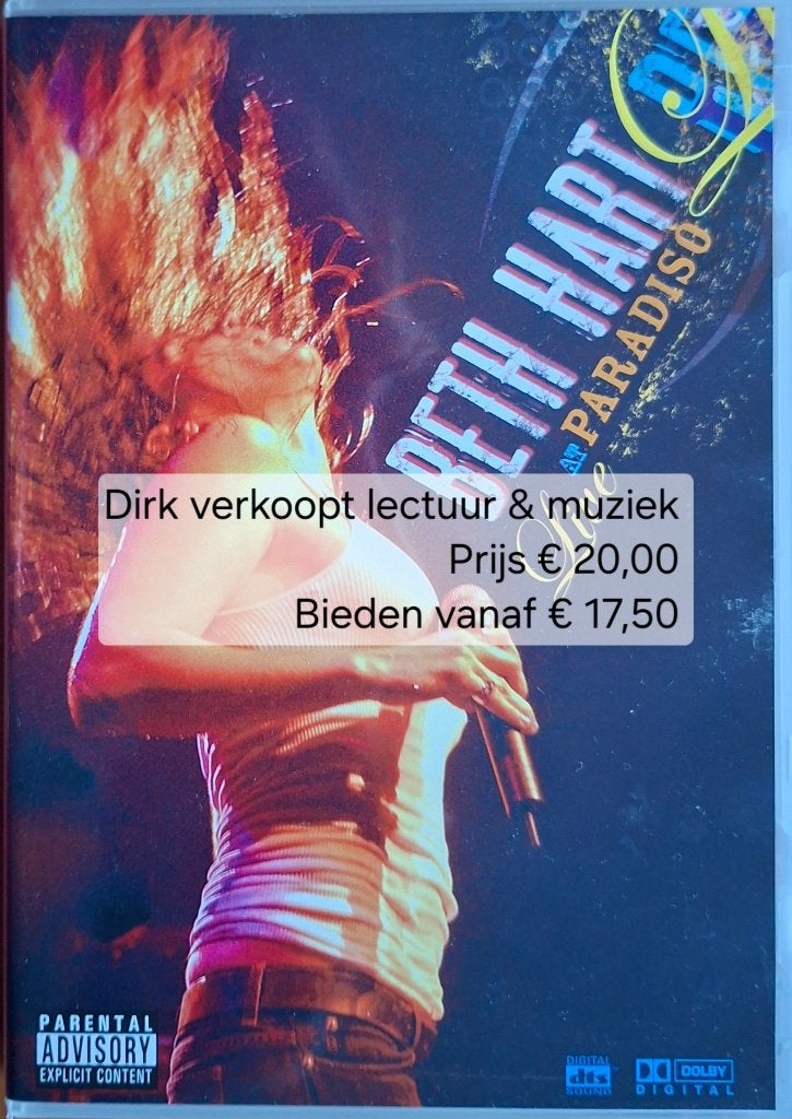 Beth Hart live at Paradiso Amsterdam/ mei 2004 (D, 2005), Engels, Alle leeftijden, Ophalen of Verzenden, Zo goed als nieuw