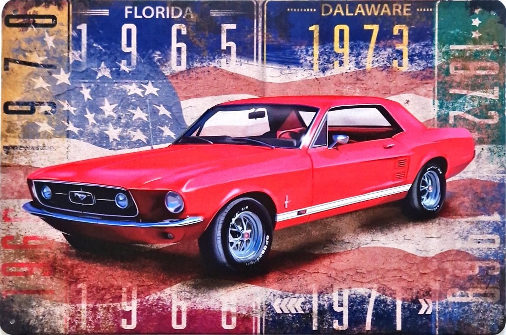 Wandbord, American Special car, Ford Mustang, metaal deco, Ophalen of Verzenden, Nieuw, Metaal, Decoratieobject