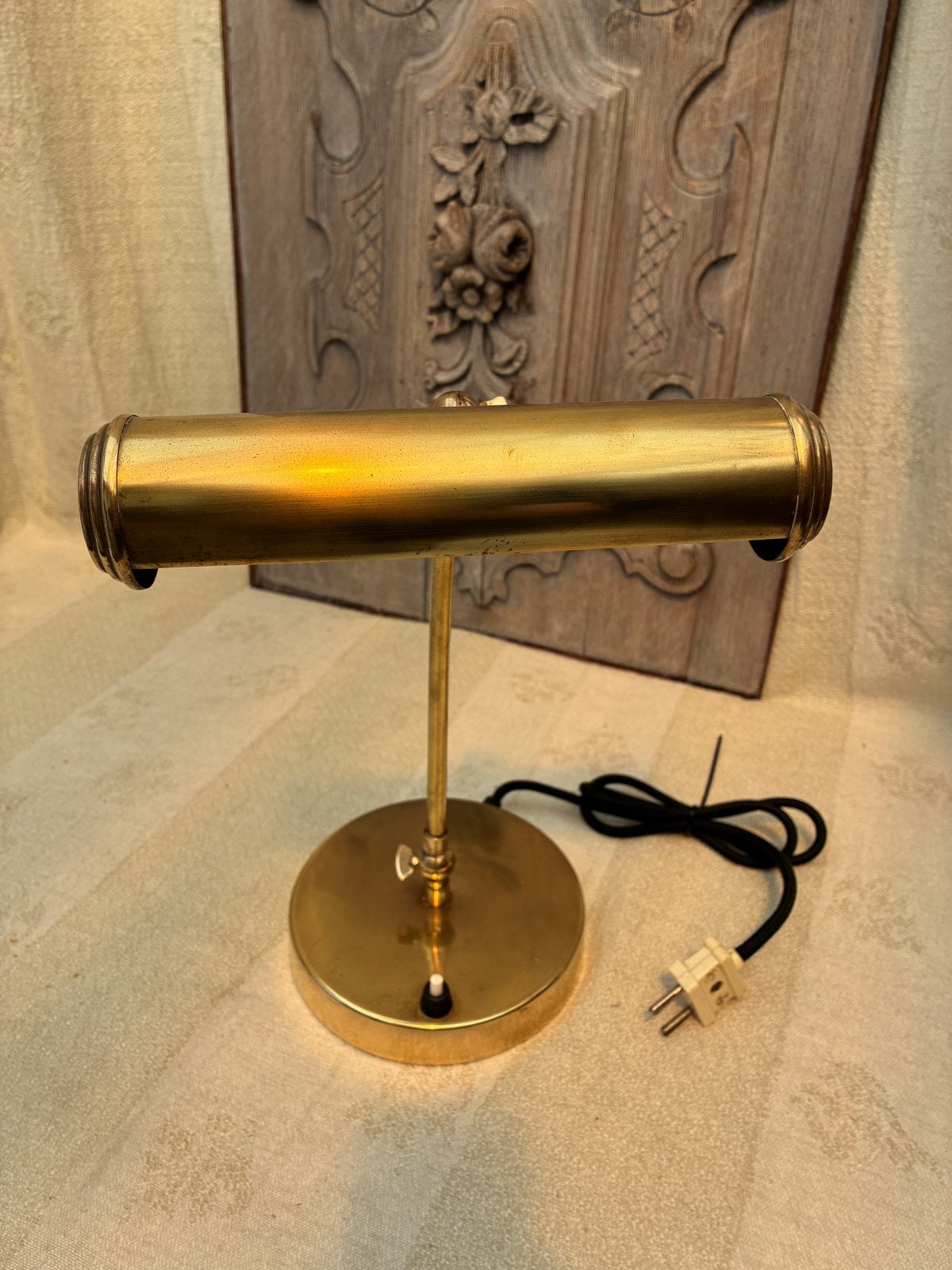 Vintage Messing Pianolamp / Notarislamp - Veilig & Verstelba, Antiek en Kunst, Ophalen of Verzenden